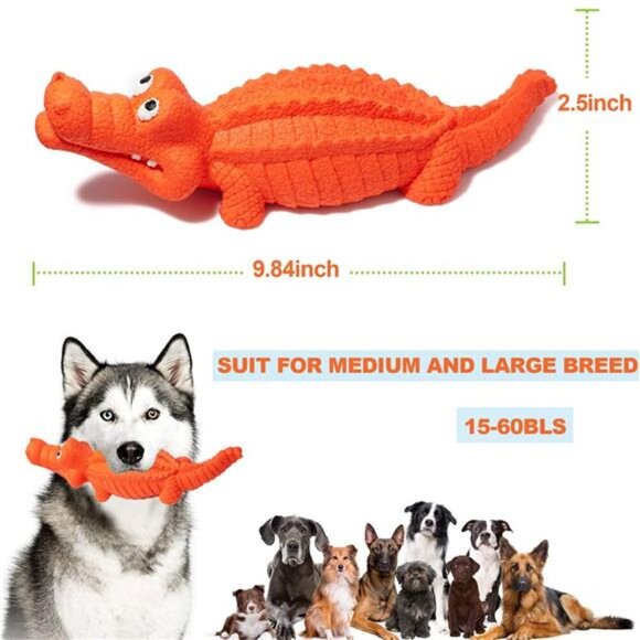 Squeaky Dog Toys for Aggressive Chewers, Durable Dog Toys Natural - Picture 3 of 5